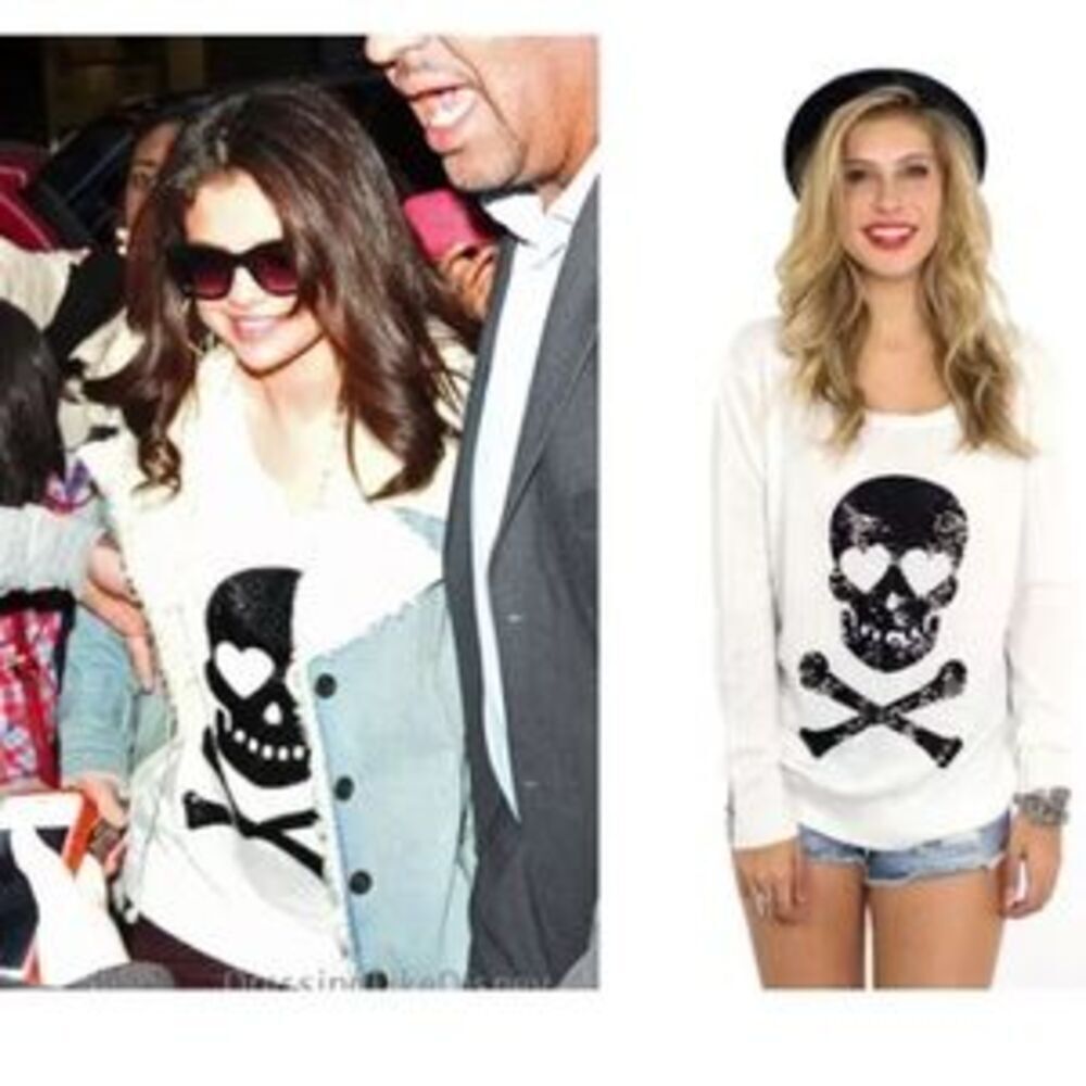 Wildfox‎ couture sequin skull sweater XS